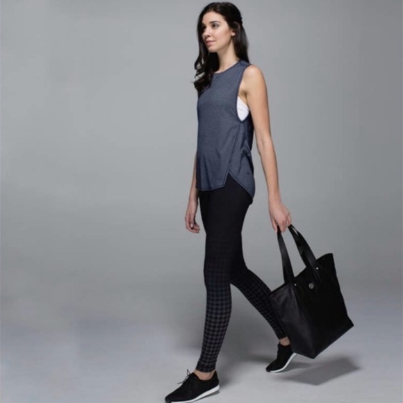 Lululemon Houndstooth Wunder Under Pant *Full-On Luon Leggings Yoga Black Size 4 - Picture 3 of 12